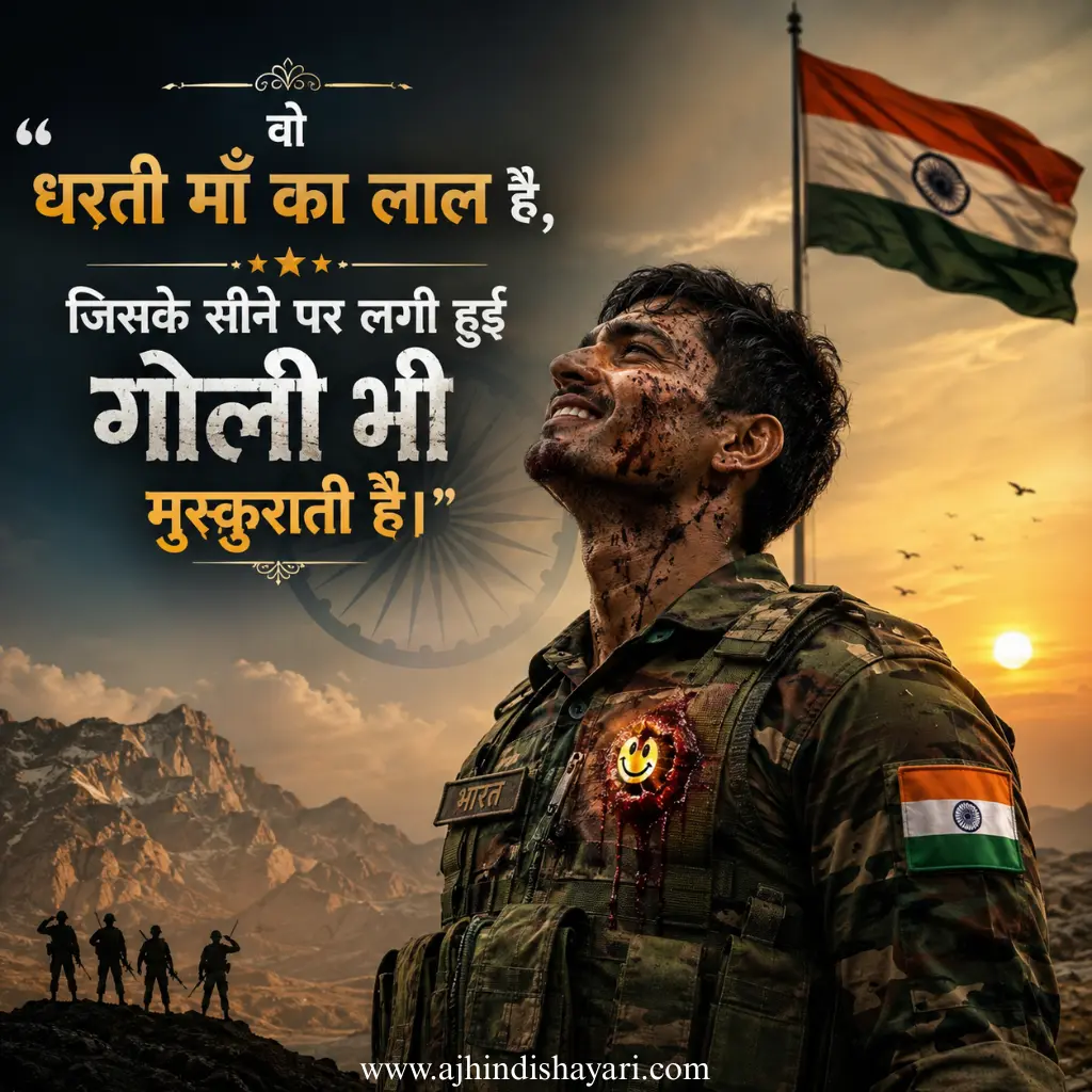 Best Indian Army Shayari 2 line In Hindi Images