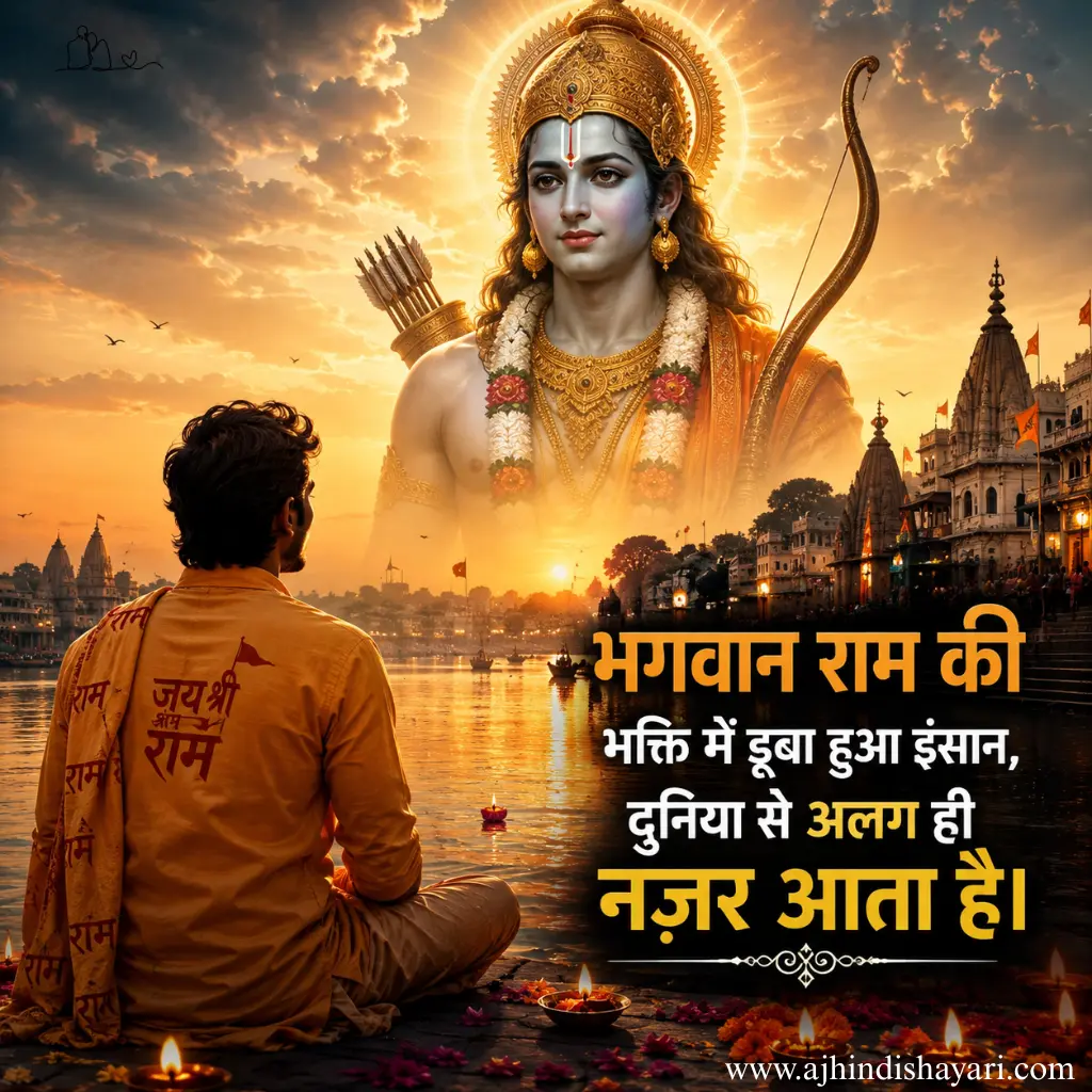 Best Jai Shree Ram shayari 2 line attitude in Hindi Images
